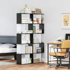 HOMCOM 5-Tier Geometric Bookshelf - Black-Easy assembly is required with necessary hardware included