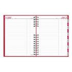 Brownline 2026 CoilPro Daily Planner Hard Cover with Twin-Wire Binding - 10" x 7-7/8" - Red - English-Twin-wire binding with hard lizard-like cover