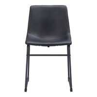 Zuo Smart Dining Chair - Black - Set of 2-Plush and durable faux leather fabric