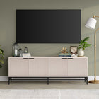 Hudson&Canal Montello TV Stand for TV's up to 78" - Alder White-Constructed of sturdy steel and MDF materials in a handcrafted alder white finish