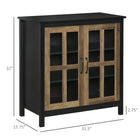 HOMCOM 31.5" L Kitchen Sideboard - Black-Fits for dining room, kitchen, living room, or other limited spaces that need more storage space