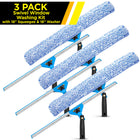 Gritt Commercial Swivel Window Washing Kit - 18" Squeegee - 18" Washer - 3 Pack-Handle swivels 180° to reach tight corners, edges and sills