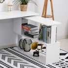 HOMCOM 47.25" L-Shaped Desk - White-Durable particle board with melamine surface, long-lasting and easy to clean