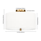 Hudson&Canal Ellis 16" Flush Mount with Fabric Shade - Brass/White-Clean with a soft, dry cloth and no harsh chemicals or abrasive cleaning materials