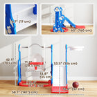 Qaba 4-in-1 Toddler Slide and Swing Set with Basketball Hoop and Climber - Dark Blue-Segmented slide with increased cushioning for a smoother ride 