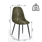 Homy Casa Upholstered Guest & Reception Chairs - Green Fabric - 4 Pack-Khaki fabric adds a modern touch: Neutral color that suits any décor.