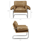 Modway Ansel Vegan Leather Accent Chair - Toast-Polished Stainless Steel Frame