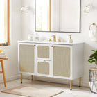 Modway Chaucer 48" Bathroom Vanity Cabinet - White-Metal Cabinet Knobs