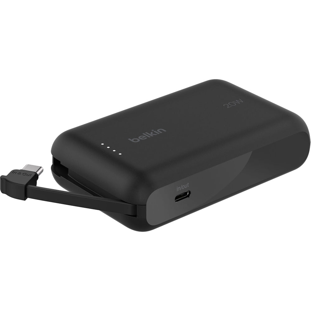Belkin BoostCharge Power Bank - 10K with Integrated USB-C Cable