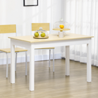 HOMCOM Scandinavian Dining Table with Wood Effect Top & Thick Legs for 4-6 - Oak-Particle board top with thickened legs, solid for holding up to 110 lbs