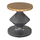 Zuo Litar Side Table - Multicolor-Electroplated Iron round shape tabletop