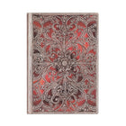 Paperblanks Midi Lined Softcover Flexi Journal - Garnet Silver Filigree-176 pages, 21 lines per page