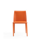 Manhattan Comfort Paris 18.11" Modern Faux Leather Upholstered Dining Chair - Coral - Set of 2-100% Tailored Upholstery from Top to Bottom. Legs Included