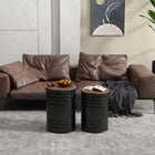 HOMCOM Nesting Tables - Black-Fir wood top and galvanized sheet frame with painting finish ensure solid structure and are easy to clean