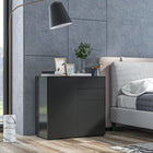 HOMCOM 31.1" L High Gloss Buffet Sideboard with 2 Drawers - Black-Suitable for the living room, dining room, and office