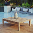 Modway Upland Outdoor Patio Wood Coffee Table - Natural-Solid teak wood construction
