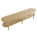 Modway Torus Oval Wood TV Stand - Light Oak-6 Wood Legs