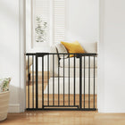 PawHut 30" - 41" Baby Gate with 2 Extension Kit and Auto-Close - Black-Suitable for 6-24 months baby and small to medium dogs up to 22lbs (10kg), 15.7" (40 cm) in shoulder height 