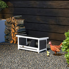 PawHut Wooden Chicken Nesting Box for Up to 2 Hens-Asphalt roof provides protection from rain and sunlight for outdoor placement