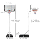 Soozier Portable Basketball Hoop with 32.3" Backboard-Built-in wheels to move easily 

