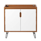 Modway Energize 36" Bathroom Vanity Cabinet - Cherry/White-Storage Shelf With Plumbing Cut-Out