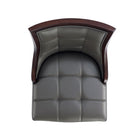 Manhattan Comfort Fifth Avenue 19" Traditional Faux Leather Upholstered Bar Stool - Pebble Grey - 2 Pack-30 Day Limited Manufacturer's Warranty
