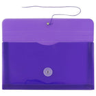 JAM Paper #10 Plastic Envelopes with Button and String Tie Closure, 5.25 x 10, Purple Poly, 24 Pack (921B1pug)-Purple