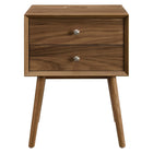 Modway Ember Wood Nightstand With USB Ports - Walnut-Assembly Required