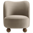 Modway Monroe Performance Velvet Accent Chair - Taupe Walnut-Assembly Required