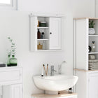 HOMCOM Modern Bathroom Wall Cabinet - White-MDF and particle board construction adds its stability