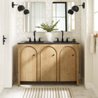 Modway Appia 48" Double Sink Bathroom Vanity - Oak/Black-Mango Wood Veneer and MDF Construction
