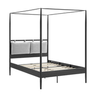 Modway Marlowe 4-Poster Canopy Metal Full Platform Bed - Charcoal-Full Size Platform Canopy Bed