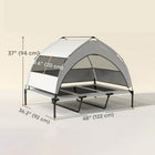 PawHut  Portable Raised Pet Cot with Removable Canopy and Storage Bag - Grey-Colour: Light Grey, Black 
