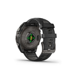 Garmin fēnix 8 - AMOLED Outdoor Recreation/Adventure Watches - 47 mm - Sapphire, Carbon Gray DLC Titanium with Black/Pebble Gray Silicone Band-For your active lifestyle, a built-in speaker and mic let you make and take phone calls from your wrist when your watch is paired to your smartphone — and you can even use your smartphone’s voice assistant to respond to text messages and more