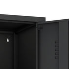 Manhattan Comfort Naomi 15" Modern Single Locker Storage Cabinet - Black-Metal Legs with Adjustable Floor Protectors for Custom Fitted Stability