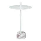 Zuo Will Side Table - White-Powder Coated Iron round shape tabletop