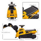 Aosom 3-in-1 Kids Ride-On Excavator with Music - Yellow-The steering wheel with music for an entertaining experience 