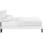 Modway Josie Vinyl Queen Platform Bed with Squared Tapered Legs - White-Mounts in Four Locations