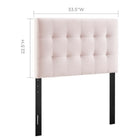 Modway Lily Biscuit Tufted Performance Velvet Twin Headboard - Pink-Velvet Polyester Upholstery