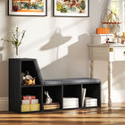 HOMCOM Bookshelf with Reading Nook - Black-2 cushions are removable and detachable for easy cleaning