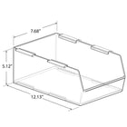 Azar Displays Large Narrow Plastic Storage Bin - Clear - 4 Pack-Includes 4 bins for coordinated organization across multiple spaces