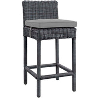 Modway Summon Outdoor Patio Sunbrella Bar Stool - Gray Gray-Long Lasting Sunbrella Fabric 