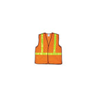 Zenith Safety 5-Point Tear-Away Traffic Safety Vest, High Visibility Orange, 2X-Large - 4 Pack-Colour: High Visibility Orange