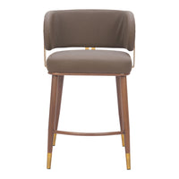 Zuo Brew Counter Stool - Brown/Walnut-Plush and durable faux leather fabric