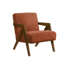 Monarch Specialties Upholstered 30"H Modern Mid-Century Accent Chair With Walnut Solid Wood Legs - Red Fabric-This 30"h upholstered accent chair features soft touch red fabric with foam cushioning, delivering comfortable seating that fits beautifully in a living room or bedroom.