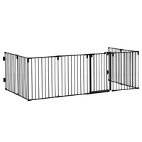 PawHut 30" H Adjustable 8-Panel Dog Playpen-Included 8 panels, can be used as a pet playpen, safety gate, Christmas tree and stove fence, room divider etc 