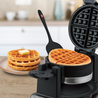 Salton Double Rotary XL Waffle Maker- removable drip tray: catches excess batter for easy cleaning 