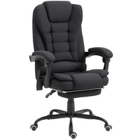 Vinsetto 7-Point Vibrating Reclining Massage Office Chair with Footrest and Swivel Wheels - Black-7 vibration massage points to relax your body