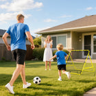 HOMCOM Rebounder Net Football Training Aid Kickback Target Play - Yellow-Folding design for easy transport and storage 