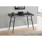 Monarch Specialties 7540 48" Computer Desk - Grey Stone-Look/Black Metal-Metal base in a contrasting black finish features tapered, angled metal legs and X-shaped support bars on back that provides stability